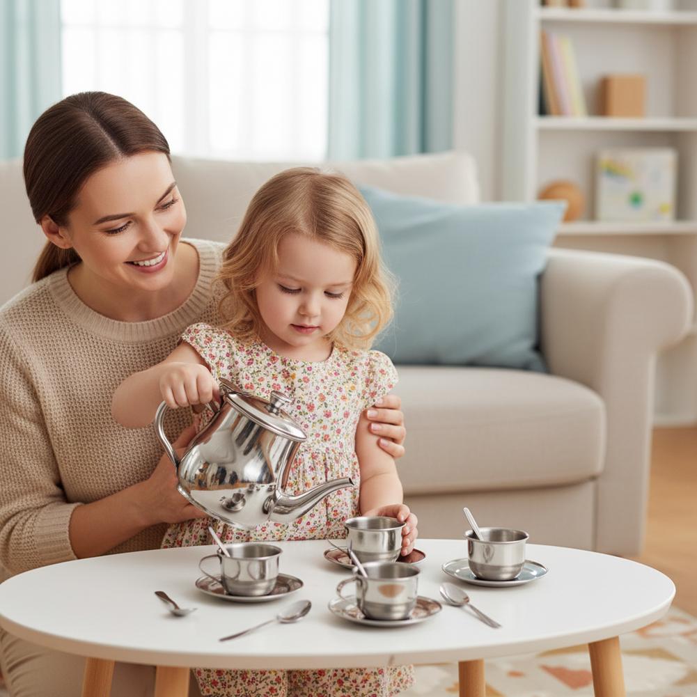 Kids Stainless Steel Tea Set T - Kids Outdoor Dining Set review and price