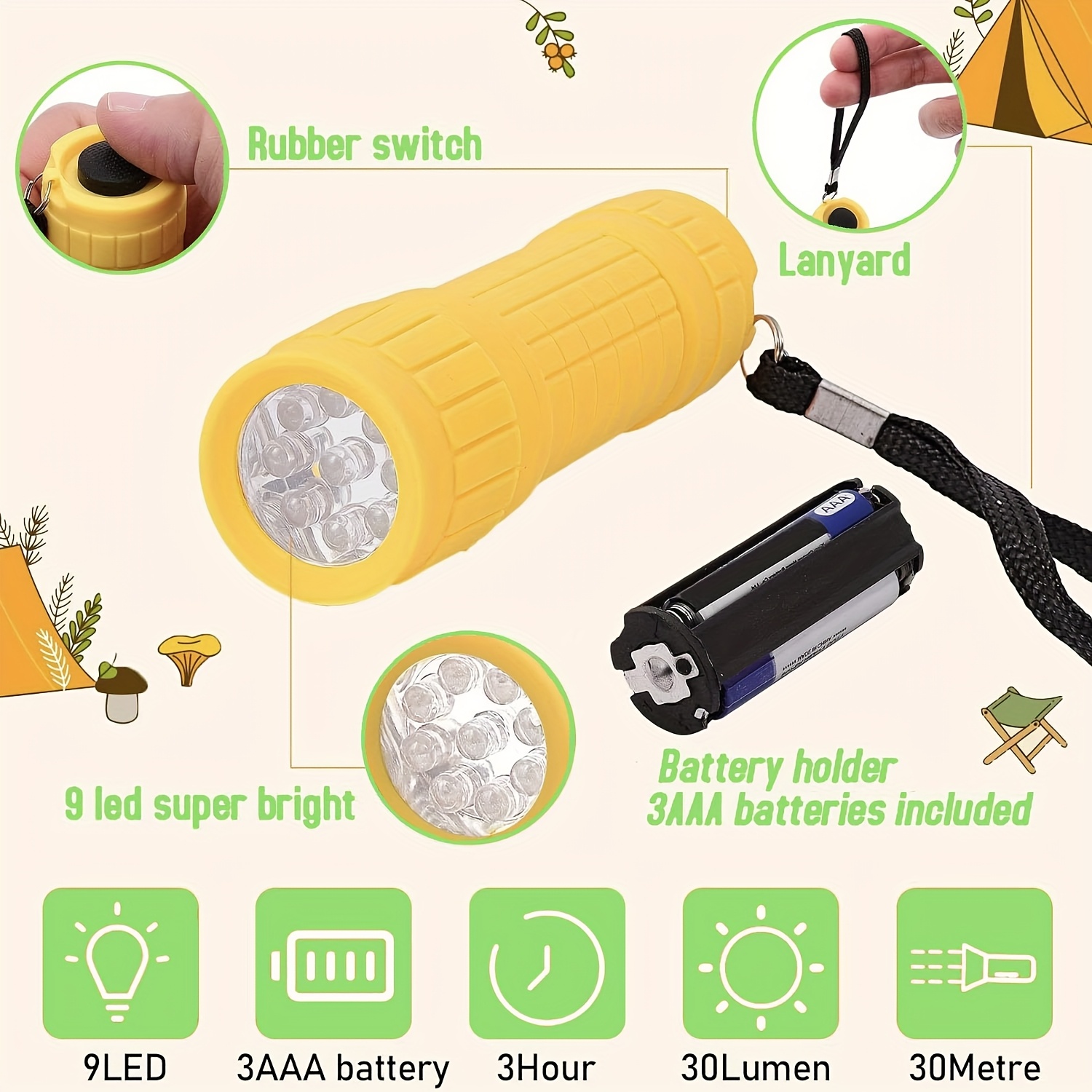 Mini Portable Flashlight Nine  - Outdoor Kid review and price