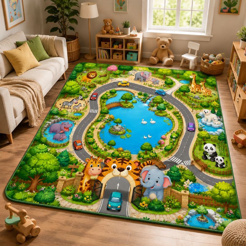 VIKAMA Kids Farm Zoo Play Rug  - Kids Outdoor Zoo review and price