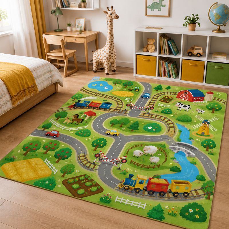 VIKAMA Kids Farm Zoo Play Rug  - Kids Outdoor Zoo review and price