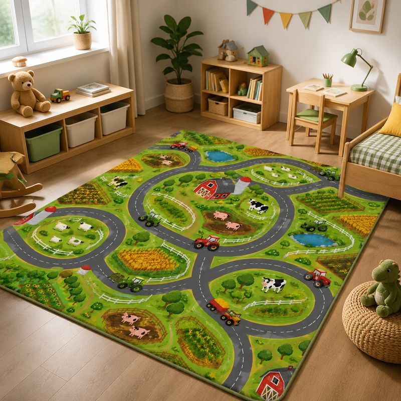 VIKAMA Kids Farm Zoo Play Rug  - Kids Outdoor Zoo review and price