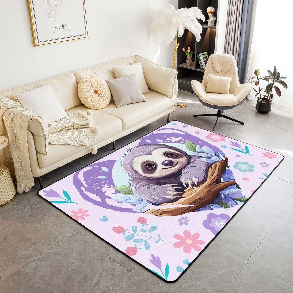 Cute Sloth Area Carpet Kids Ca - Kids Outdoor Zoo review and price