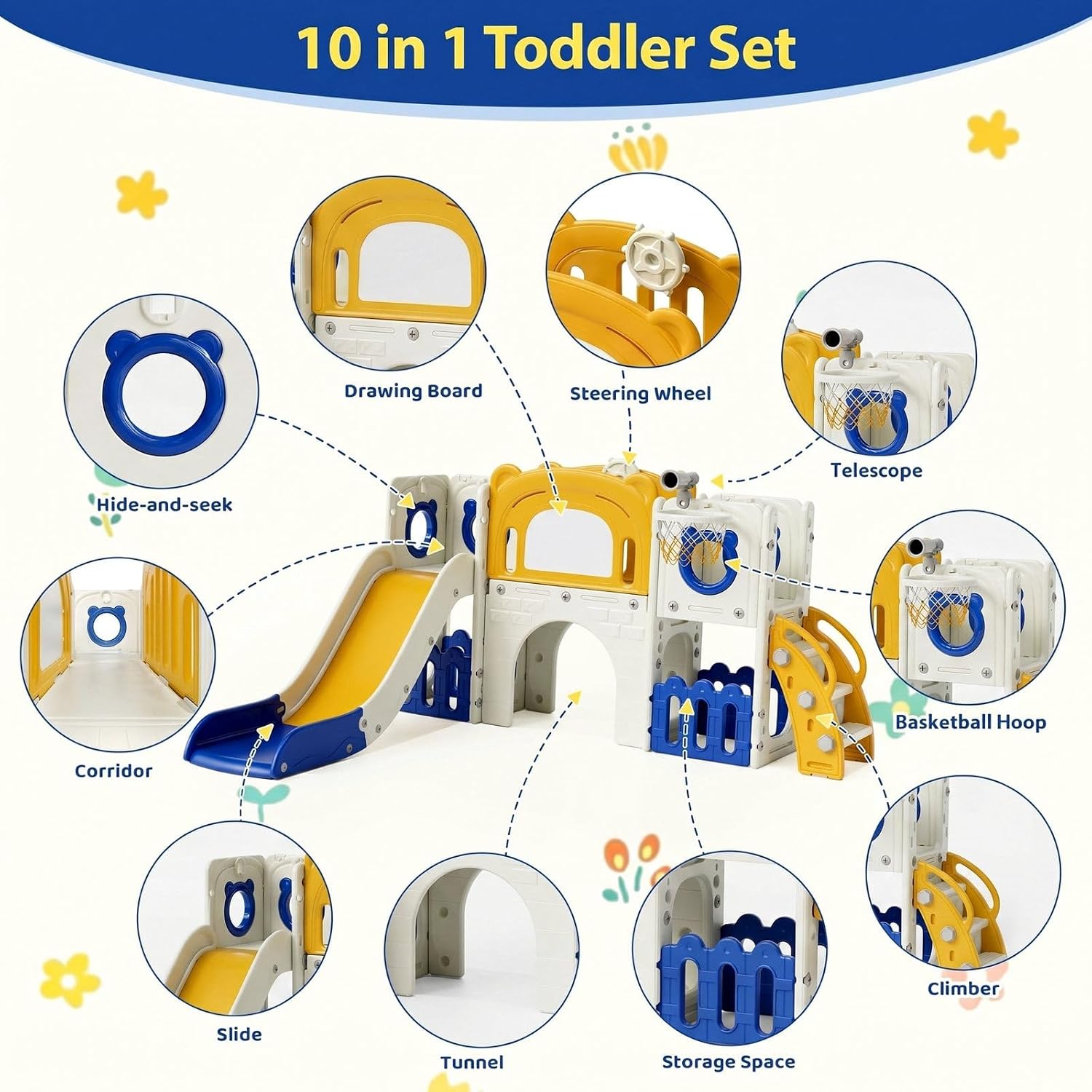 10-in-1 Toddler Slide Set, Kid - Kids Outdoor Toys B&Q review and price