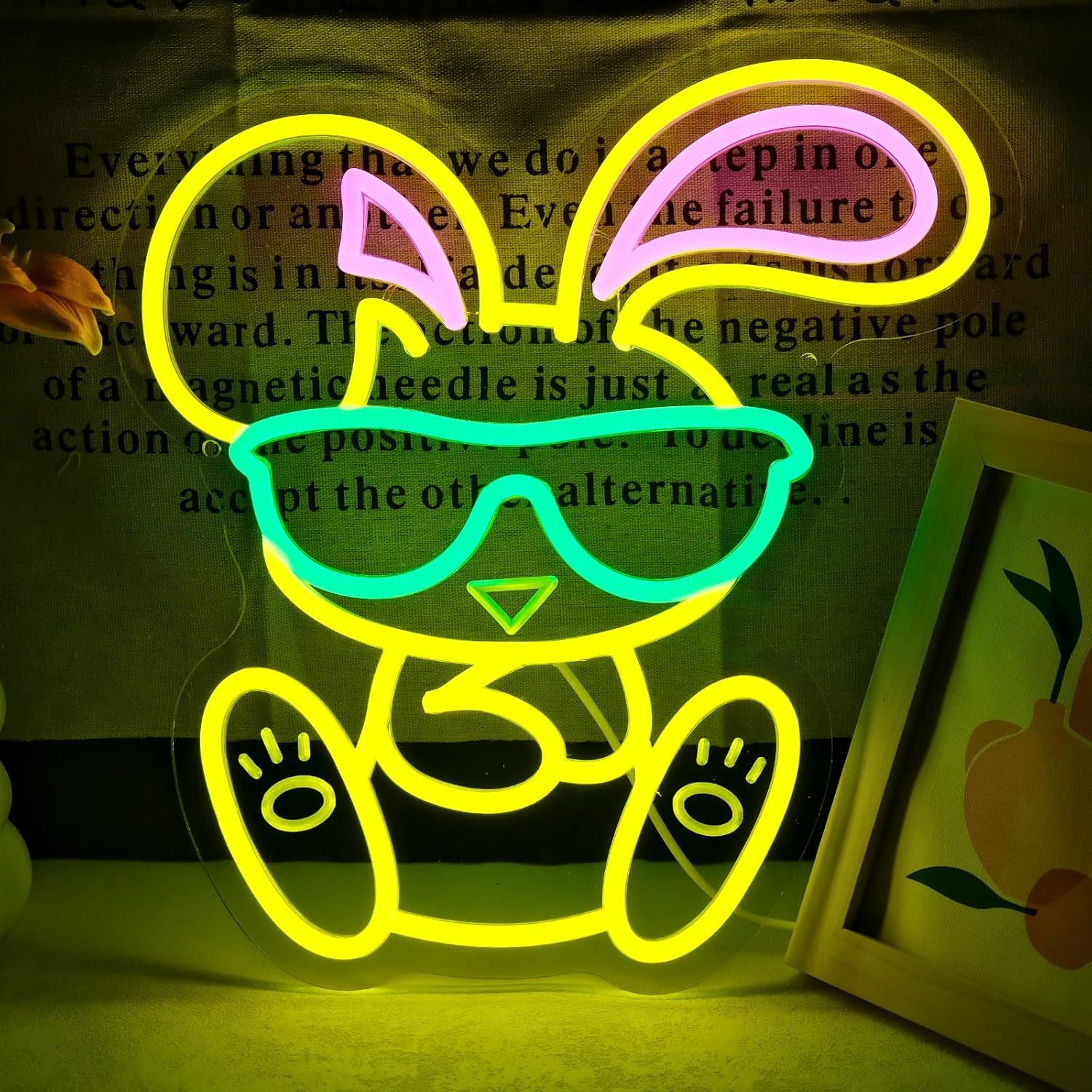 Cool Bunny Neon Sign Wearing G - Kids Outdoor Ideas review and price