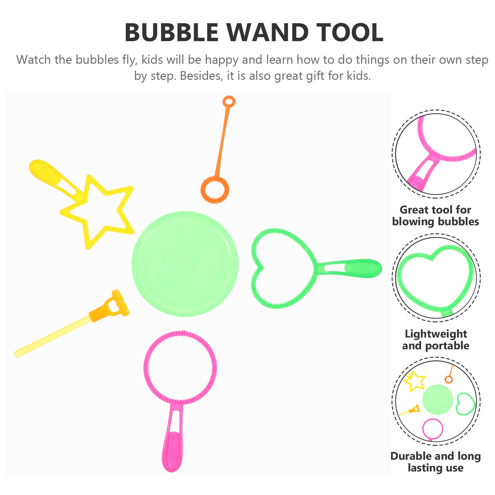 6Pcs Bubble Wand Bubble Maker  - Kids Outdoor Ideas review and price